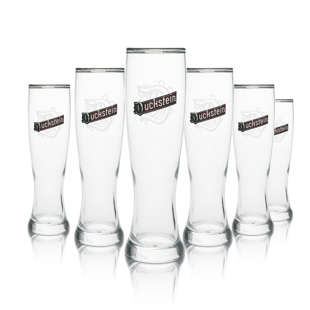6 verres à bière Duckstein Weizen 0,5 l, bord argenté, double sahm