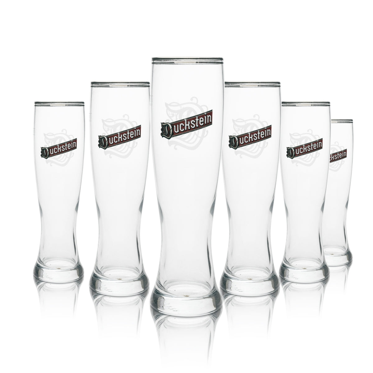 6 verres à bière Duckstein Weizen 0,5 l, bord argenté, double sahm