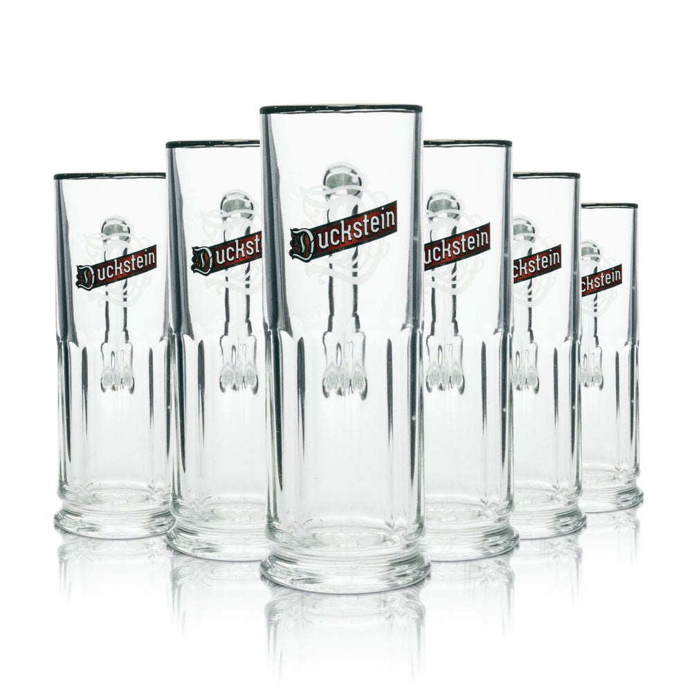 Lot de 6 chopes à bière Duckstein de 0,3 l « Humpen » Maximilian Seidel à bordure argentée