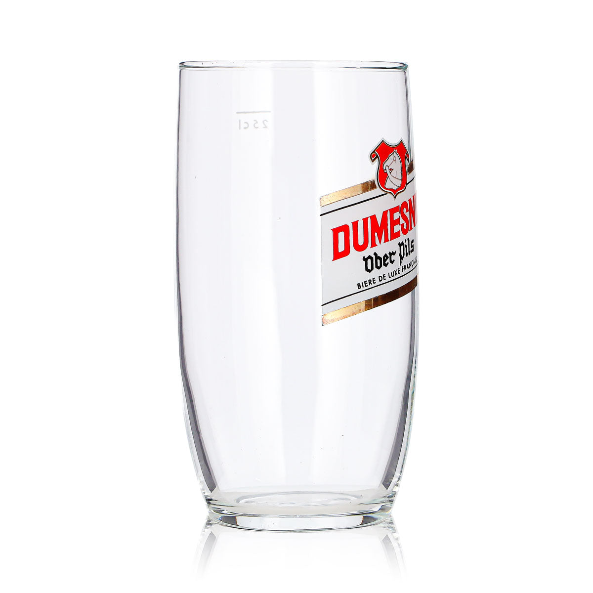 Lot de 6 verres à bière Dumesnil, 0,25 l, modèle « Ober Pils », blanc/doré, avec logo – Vue 4