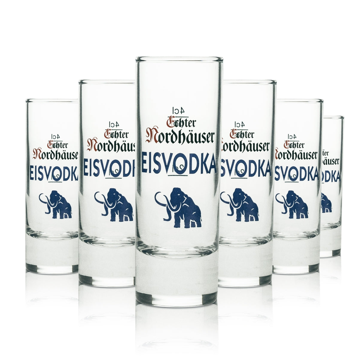 6x Verre à shot allongé Echter Nordhäuser Korn Eisvodka 4 cl