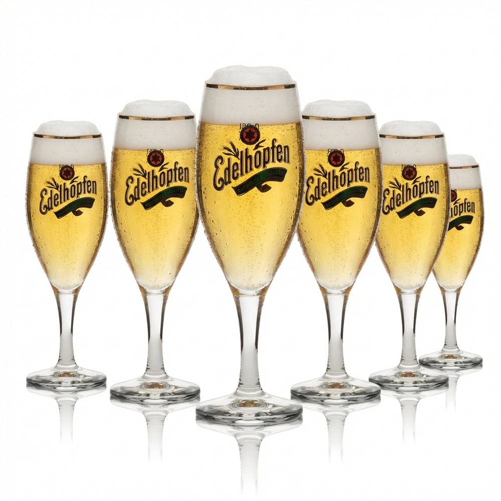 6 verres à bière Edelhopfen 0,25 l, bord doré