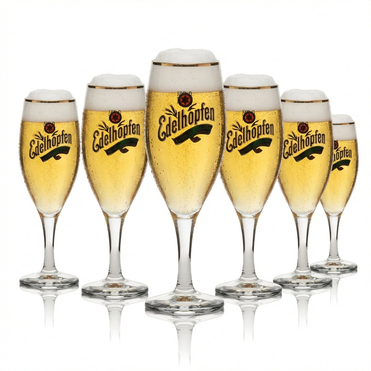 6 verres à bière Edelhopfen 0,25 l, bord doré