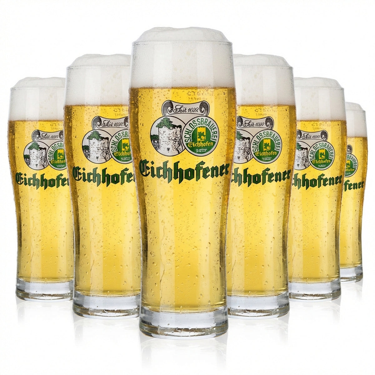 6 verres à bière Eichhofener Bier Willibecher 0,25 l Becher Herb