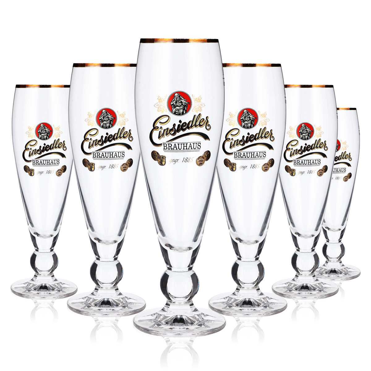 6 verres à bière Einsiedler Bier Glas Gläser Biergläser 0,3 l Pokal Brauhaus Rastal