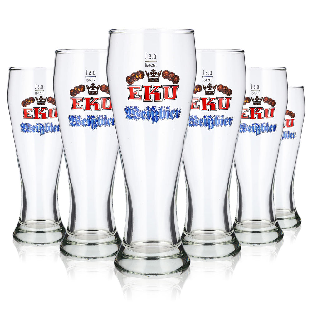 6 verres à bière Eku de 0,5 l, verres à bière de blé, verres à bière Rastal, verres à bière de blé à levure