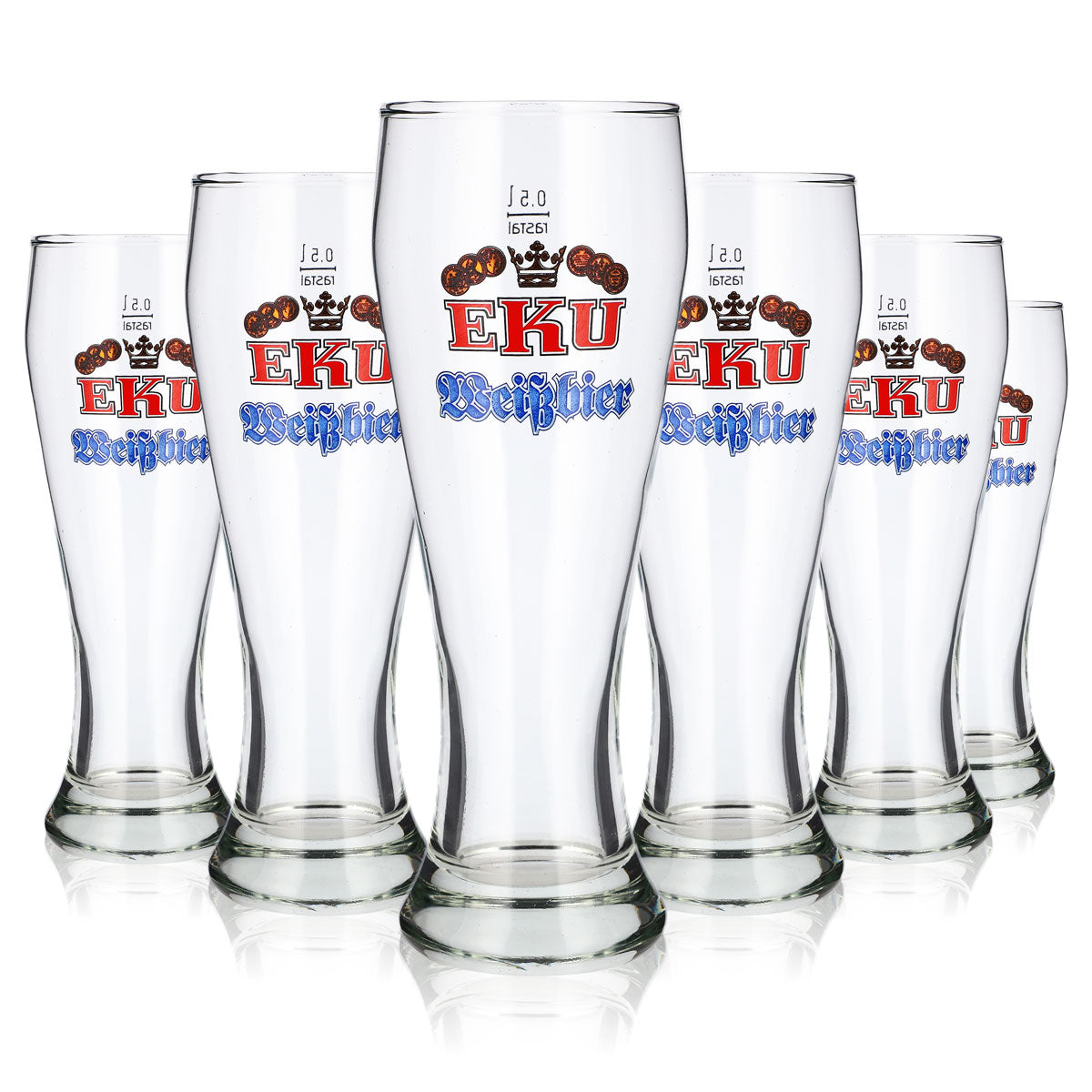 6 verres à bière Eku de 0,5 l, verres à bière de blé, verres à bière Rastal, verres à bière de blé à levure