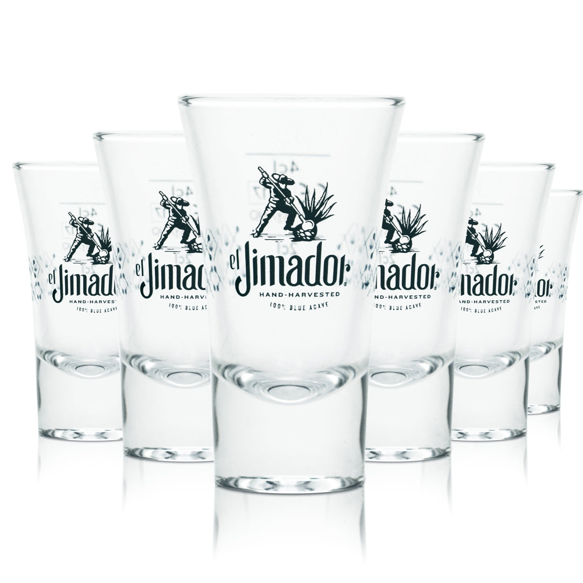 6 verres El Jimador 4 cl Shot Kurze Stamper Verres à tequila Meskal Blanco Reposado