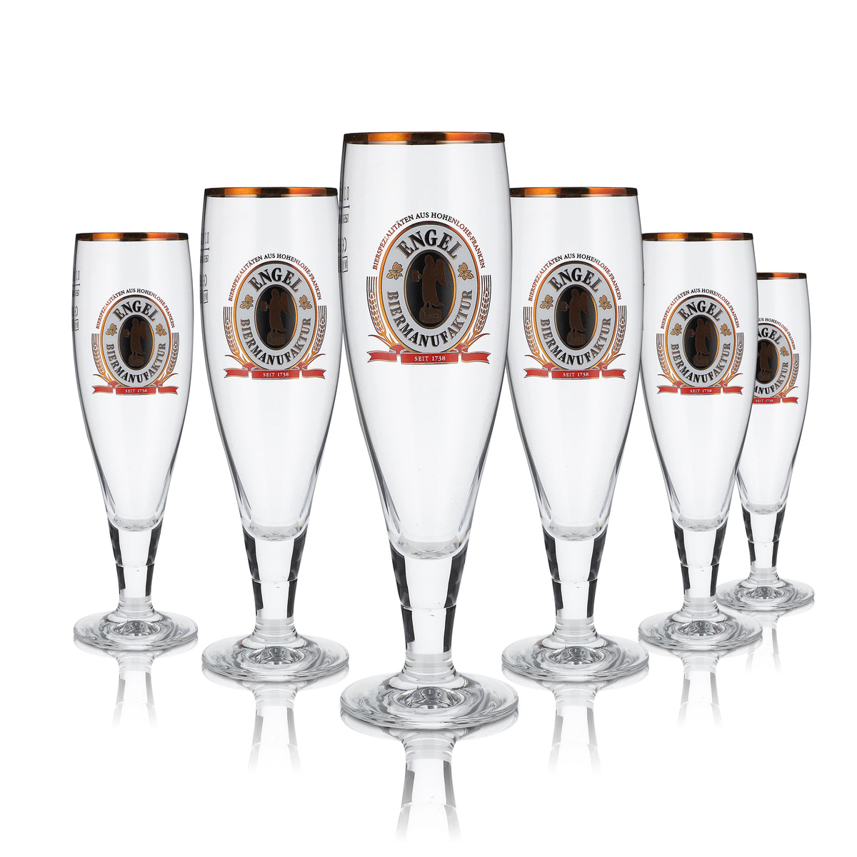 6 verres à bière Engel 0,2 l, ensemble exclusif de verres à pied avec bord doré, brasserie Gastro – Vue 5
