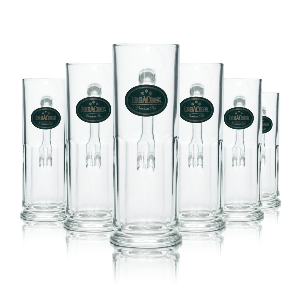 6 verres à bière Erbacher Brauhaus 0,4 l, chope Seidel, verres à contour bar