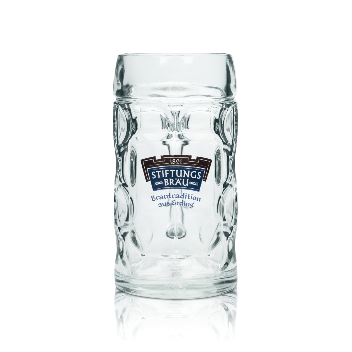 6 verres à bière Erdinger 0,5 l, chope Stiftung Bräu Isar, verres à anse avec relief – Vue 2