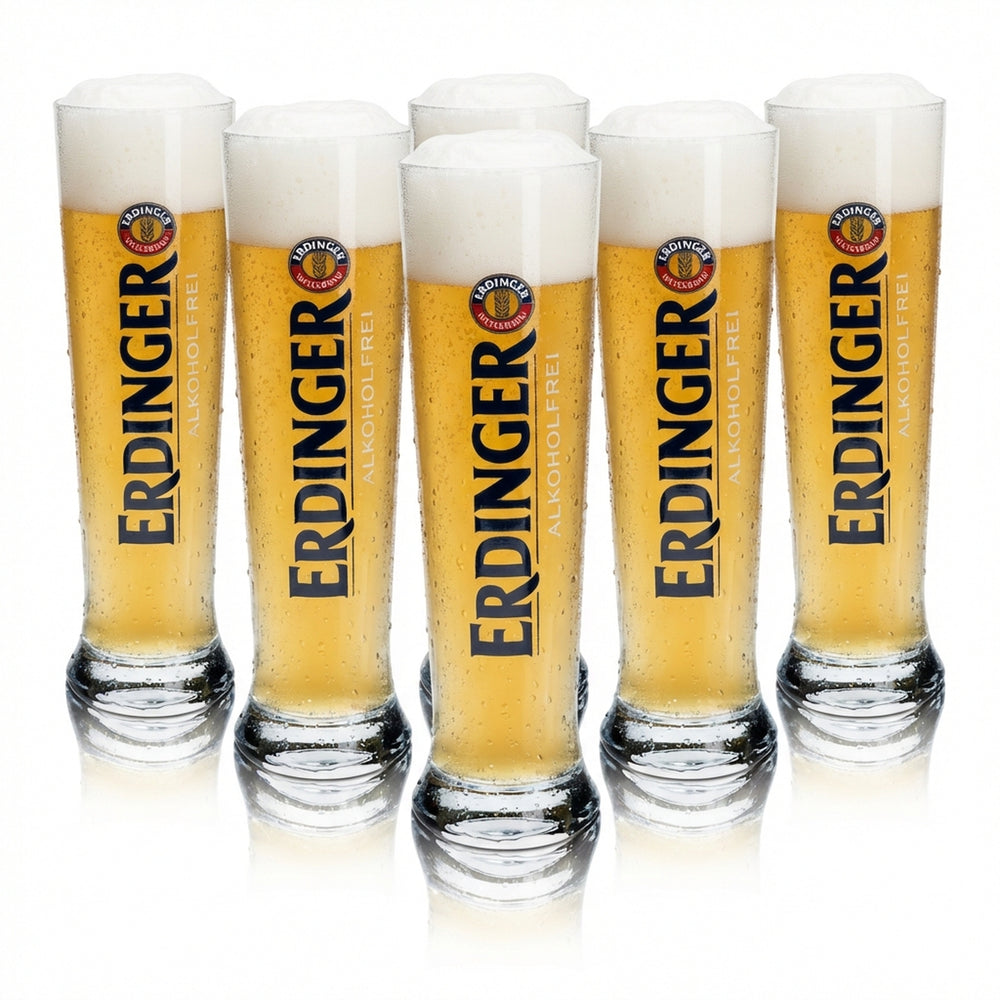 6 verres à bière Erdinger 0,5 l, bière blanche sans alcool, verres tulipe