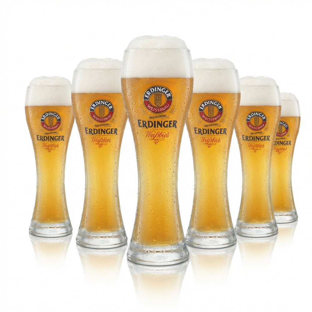 6 verres Erdinger 0,3 l pour bière blanche Hefe Weizen, verres gastronomiques calibrés Bräu Brauerei