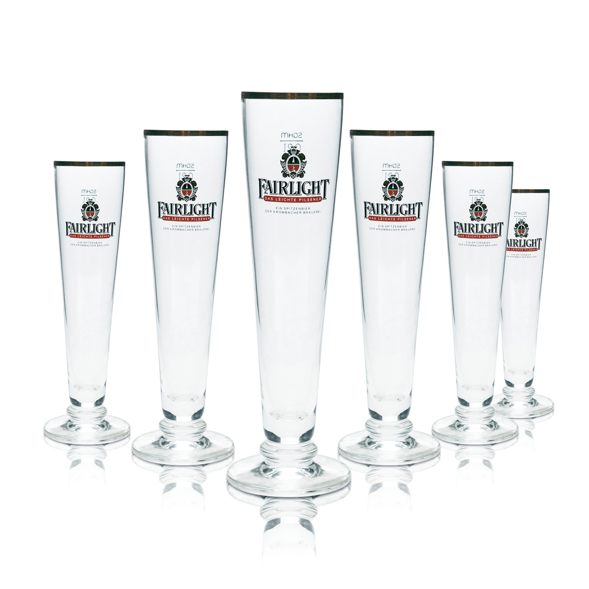 6 verres à bière Fairlight 0,2 l, forme tulipe, bord doré, verres Gatro Kneipe Pils Brau – Vue 6