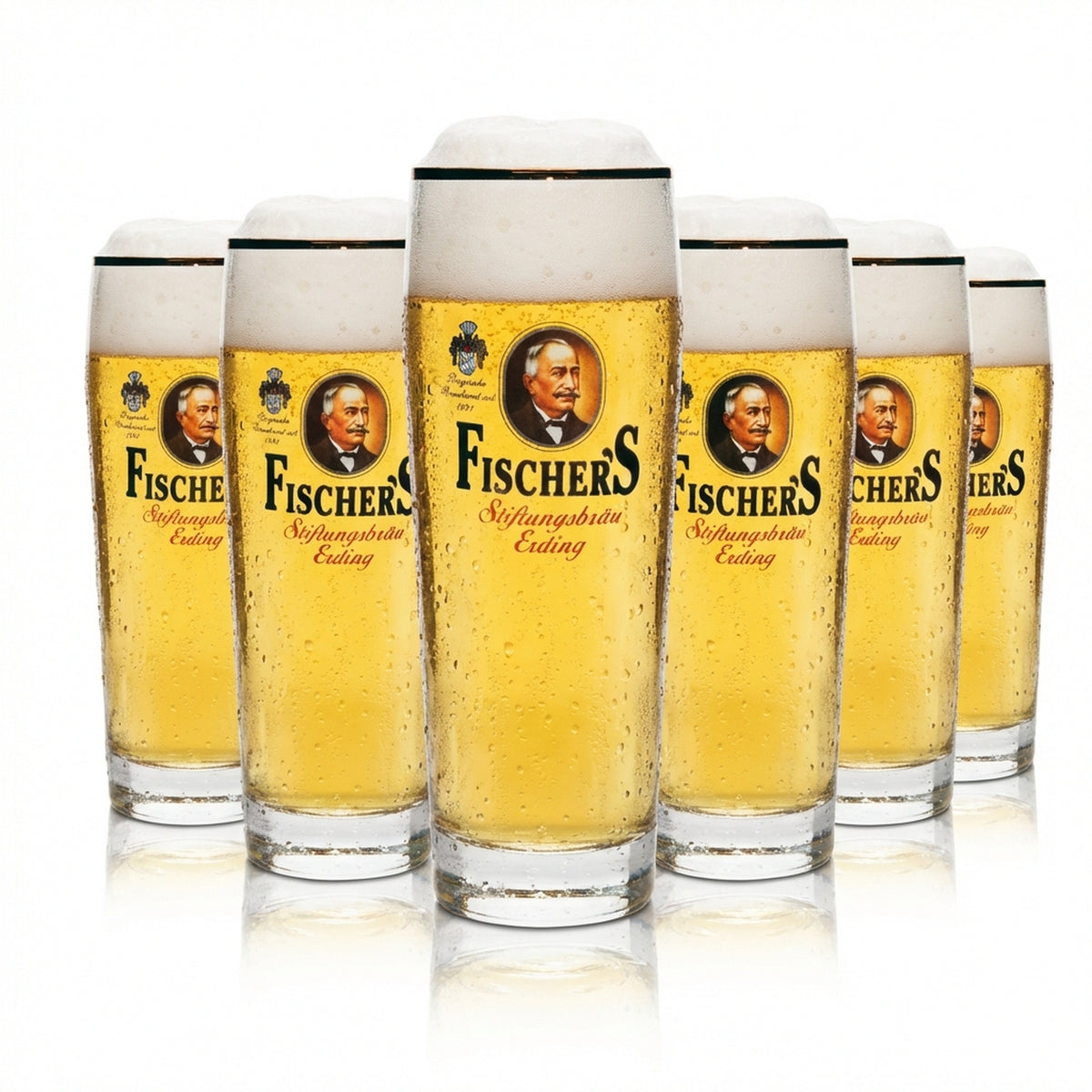 6x verre à bière Fischer Willy Becher 0,5 l Rastal
