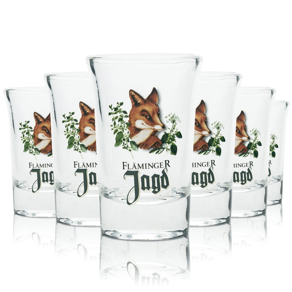 6x Verres à shot Flemish Hunt 4 cl Verres à schnaps Verres à liqueur Fuchs Gastro