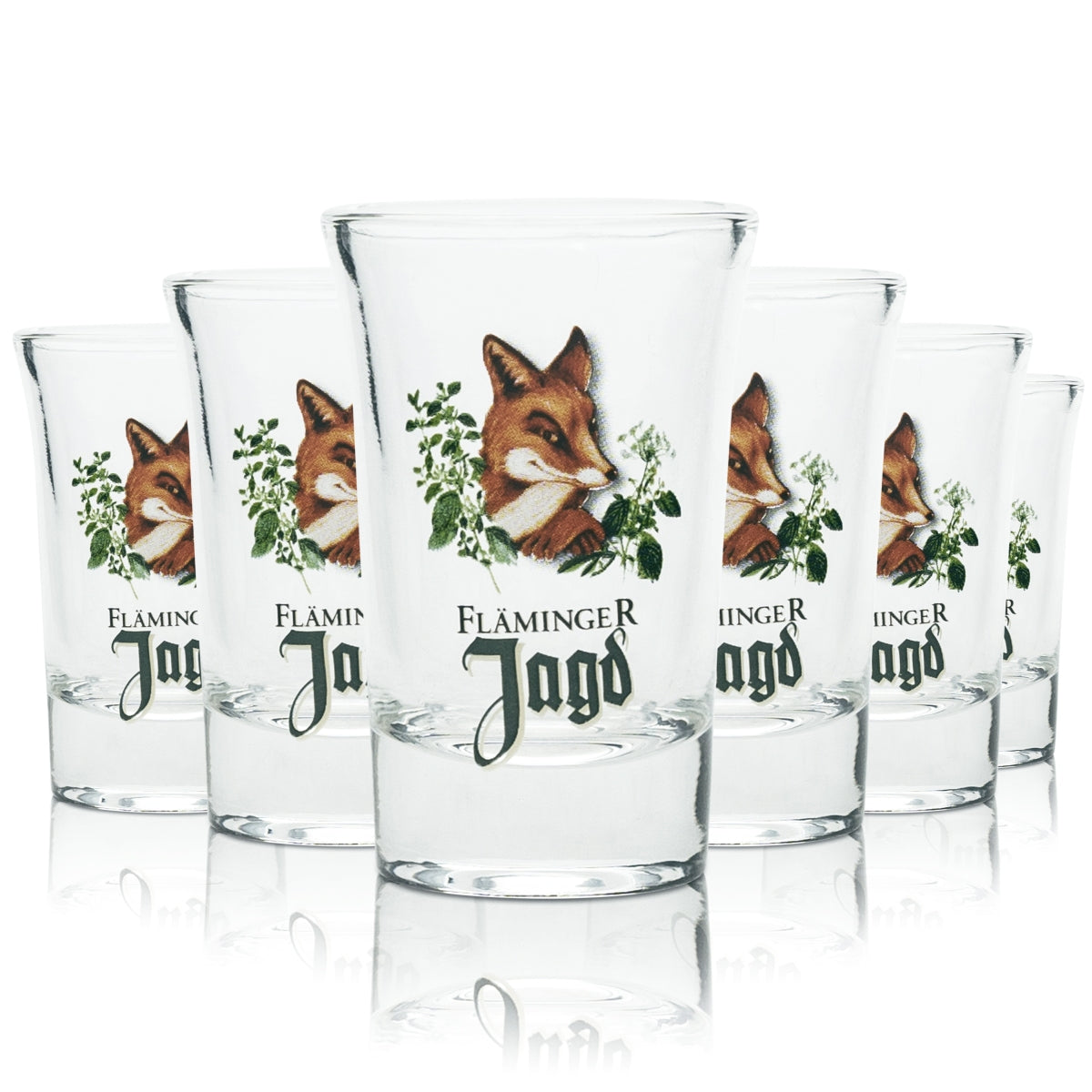 6x Verres à shot Flemish Hunt 4 cl Verres à schnaps Verres à liqueur Fuchs Gastro
