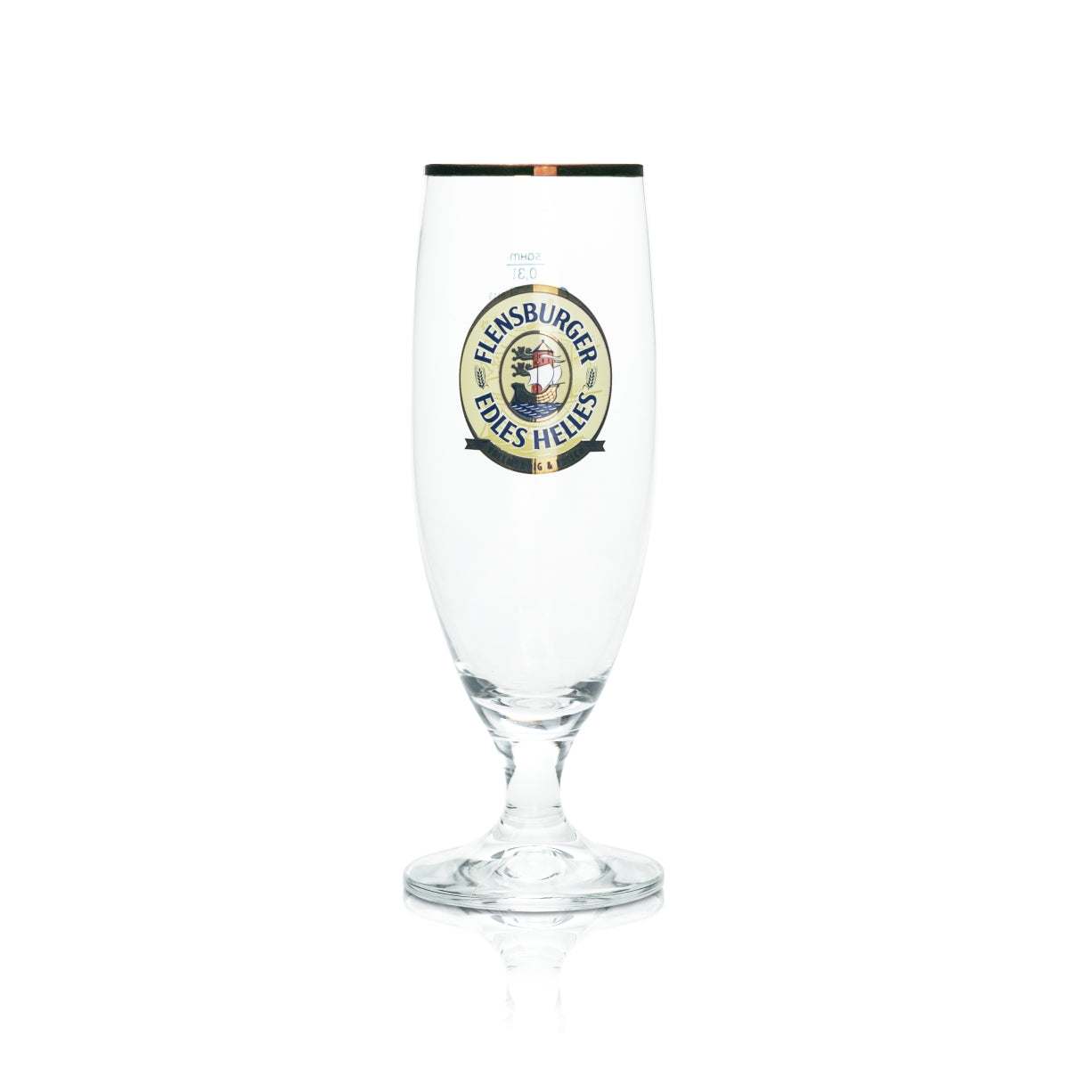 6 verres à bière Flensburg 0,3 l, coupe élégante, bord doré, tulipe, verres à bière – Vue 2