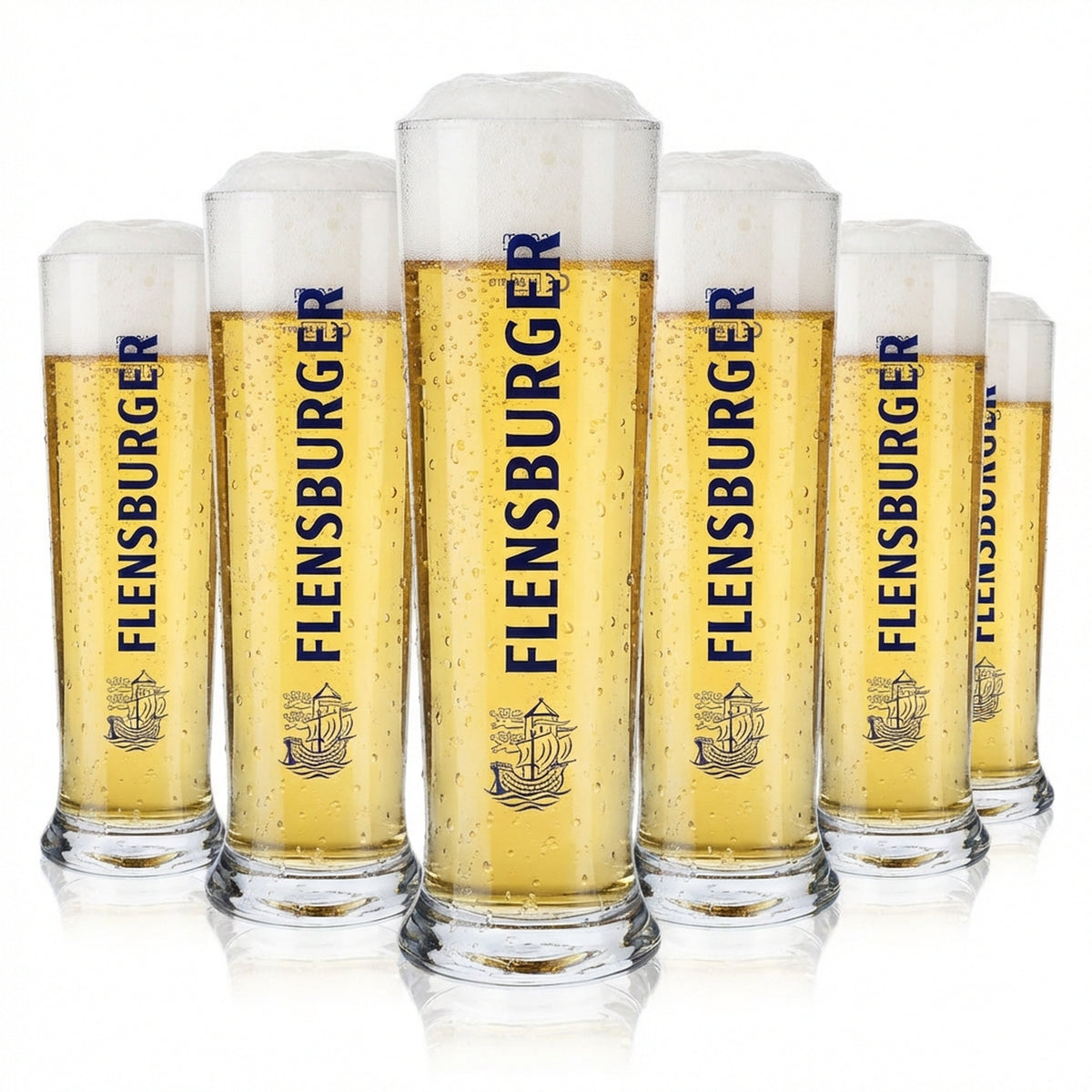 6 verres à bière Flensburg 0,5 l Verres à bière Verre à bière Gobelet bleu Inscription Vancouver