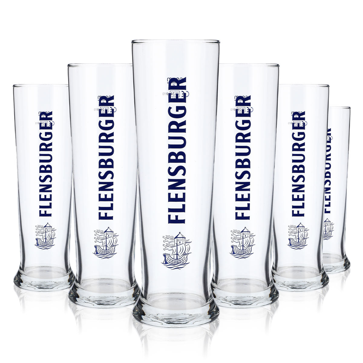 6 verres à bière Flensburg 0,5 l Verres à bière Verre à bière Gobelet bleu Inscription Vancouver – Vue 5
