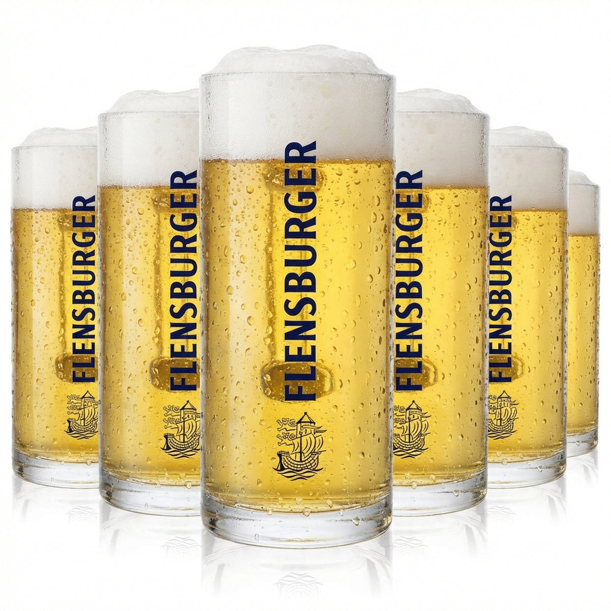 6 verres à bière Flensburger Pilsener Glas Bierseidel Glas Bierglas 0,4 l Krug Rastal