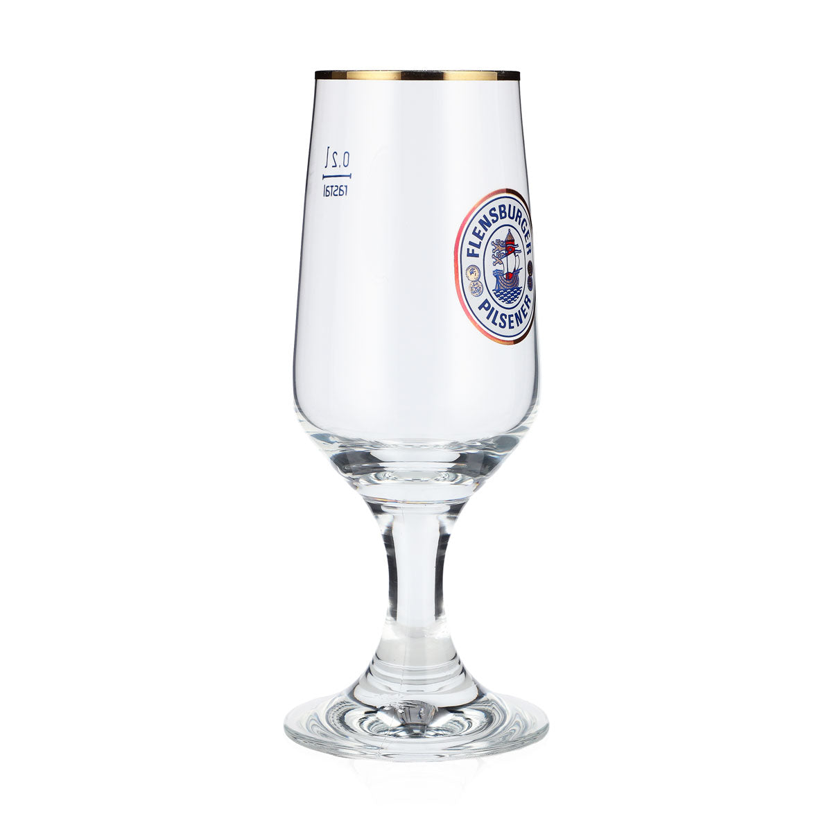 6 verres à bière Flensburger Pilsener Pokalglas avec bord doré - Rastal 0,2 l – Vue 2