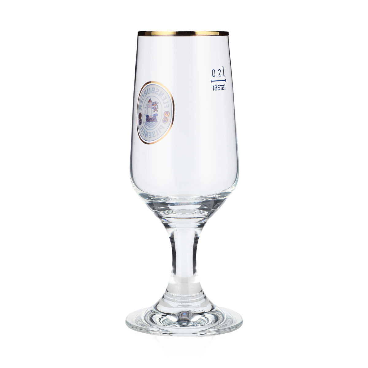 6 verres à bière Flensburger Pilsener Pokalglas avec bord doré - Rastal 0,2 l – Vue 3