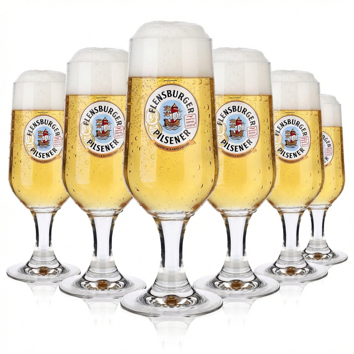 6 verres à bière Flensburg Pokalglas 0,4 l avec bord doré Ritzenhoff