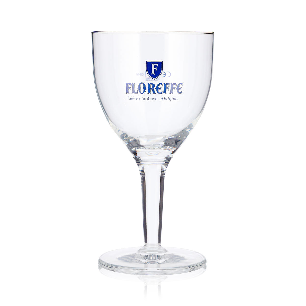 Lot de 6 verres à bière Floreffe de 0,25 l, forme coupe, logo bleu « Bières d'abbaye » (lot de 6) – Vue 2