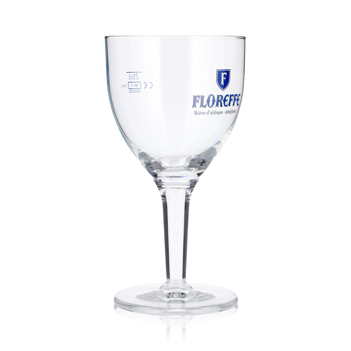 Lot de 6 verres à bière Floreffe de 0,25 l, forme coupe, logo bleu « Bières d'abbaye » (lot de 6) – Vue 3