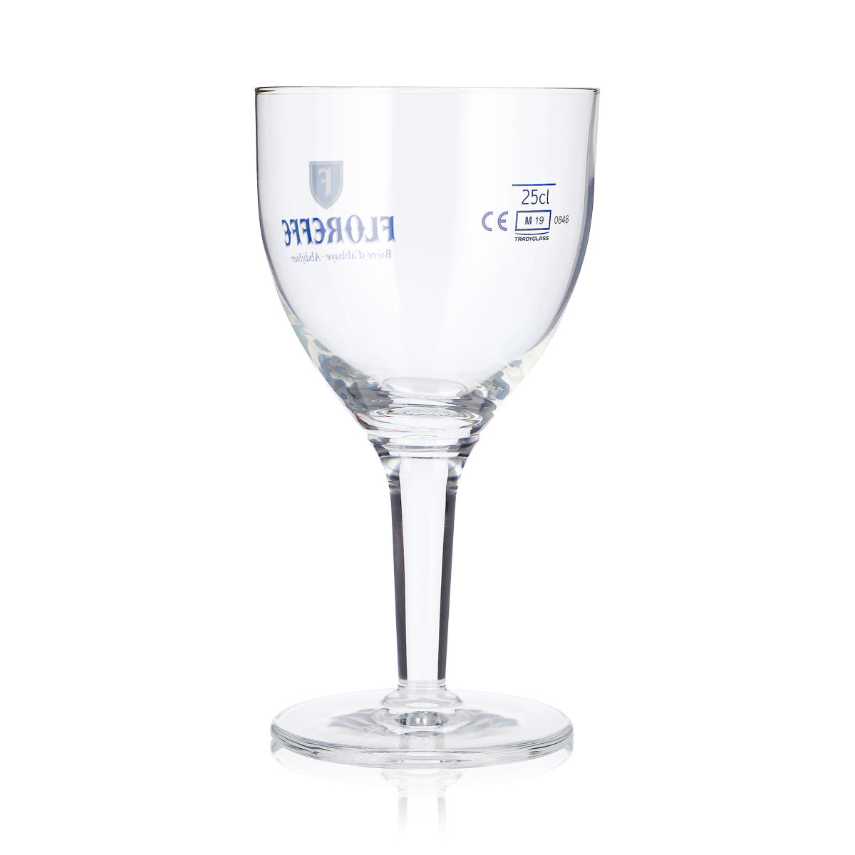 Lot de 6 verres à bière Floreffe de 0,25 l, forme coupe, logo bleu « Bières d'abbaye » (lot de 6) – Vue 4