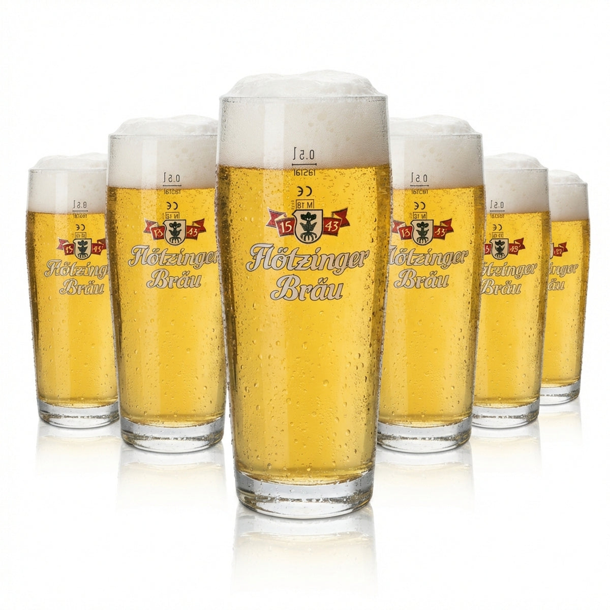 6 verres à bière Flötzinger 0,5 l Willi Rastal