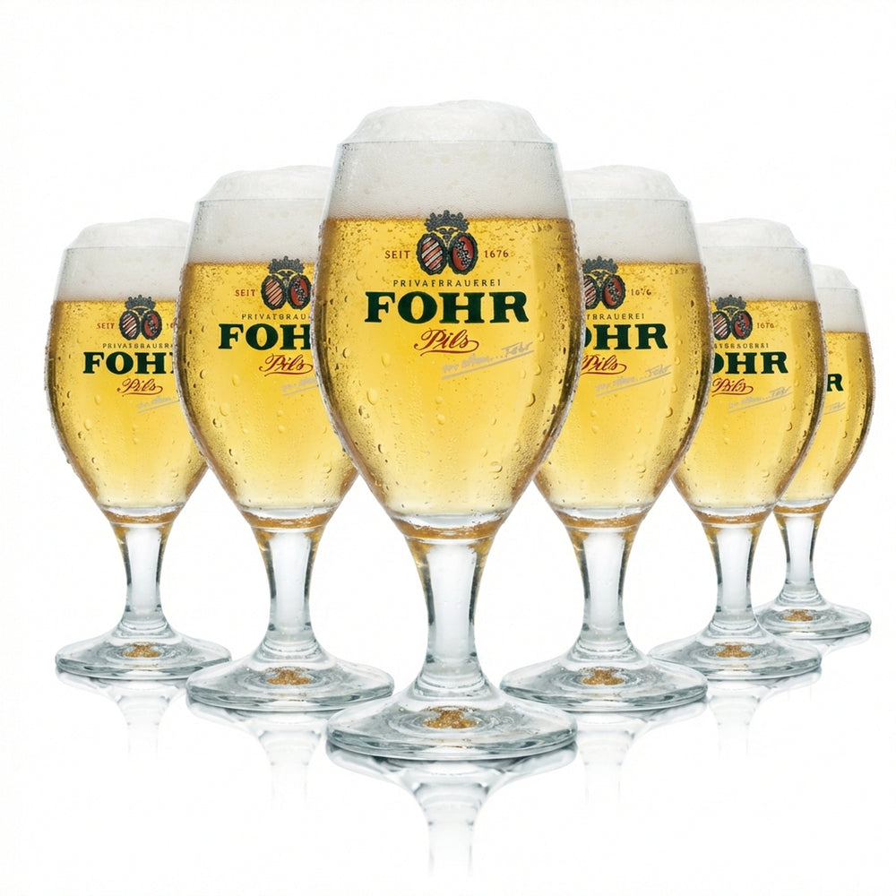 6x verre à bière Fohr 0,3 l, forme tulipe, verres à bière, brasserie, bar, bière blonde