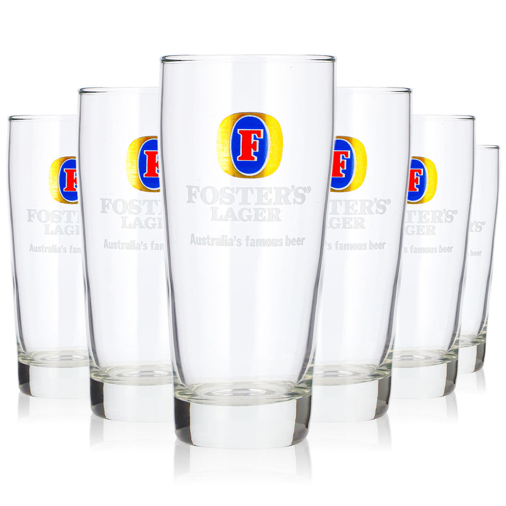 6 verres à bière Fosters de 0,26 l, verres à bière Willibecher, chopes à bière Seidel (lot de 6)