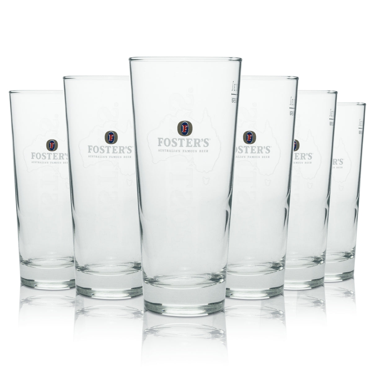 6 verres à bière Fosters « Carte géographique » 300 ml rastal