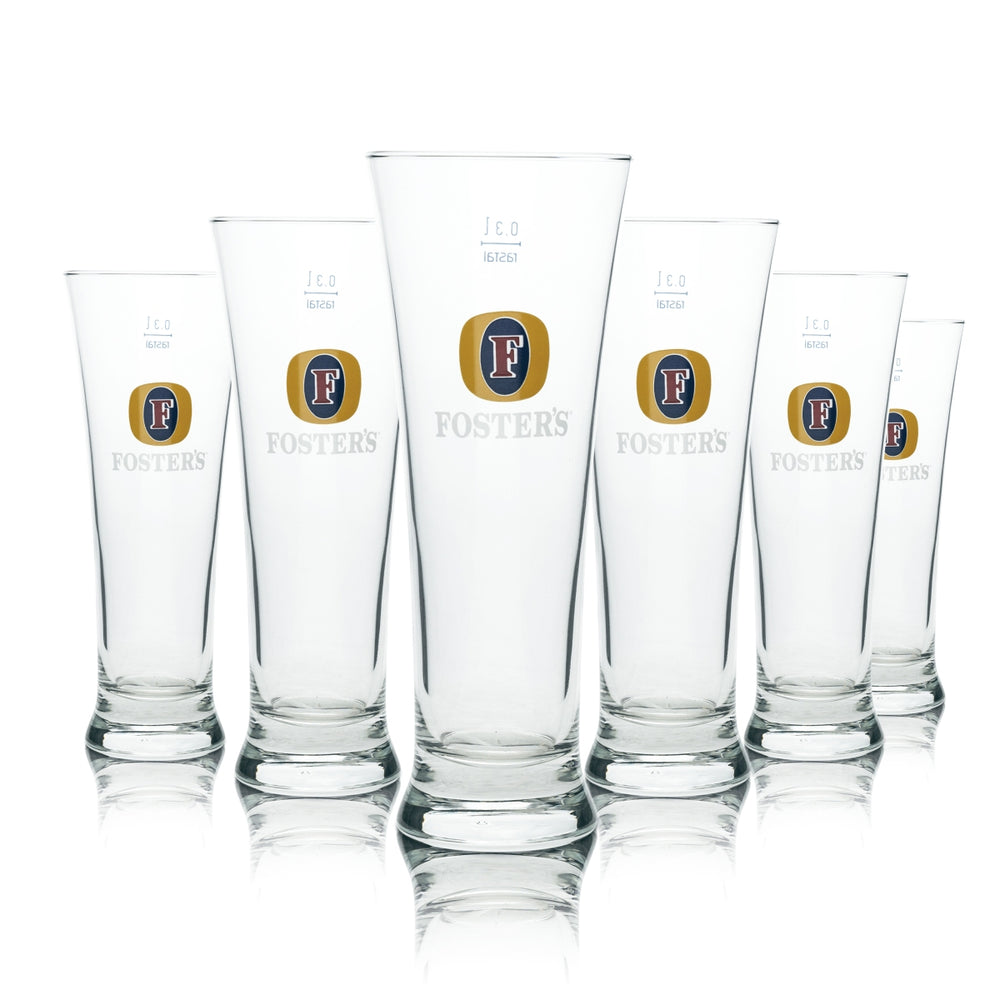 6x verres à bière Fosters 0,3 l Beer Cup Australia Gastro Oak Calibrate