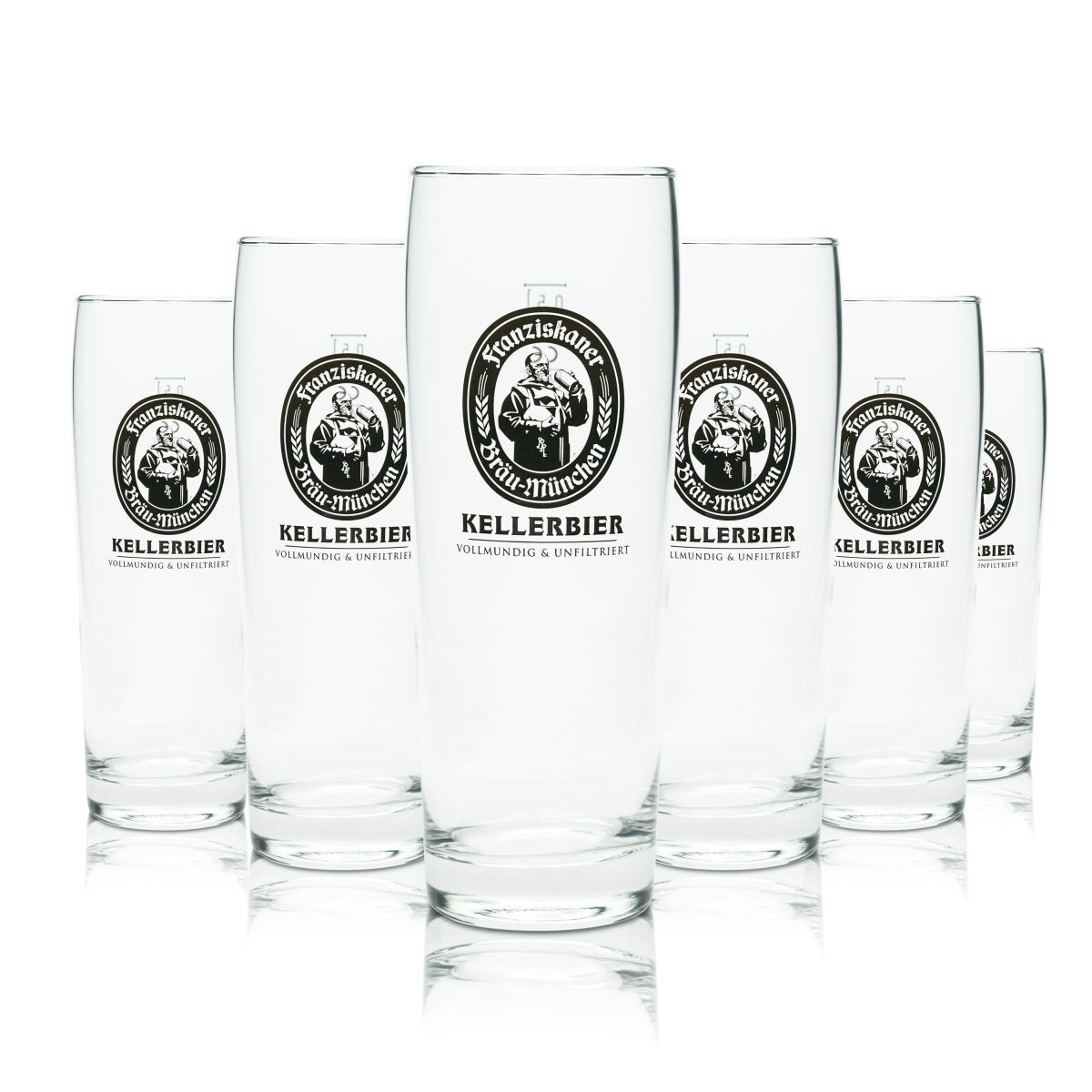 6 verres à bière Franziskaner 0,5 l Kellerbier Willi Becher Verres Brasserie Beer Hefe