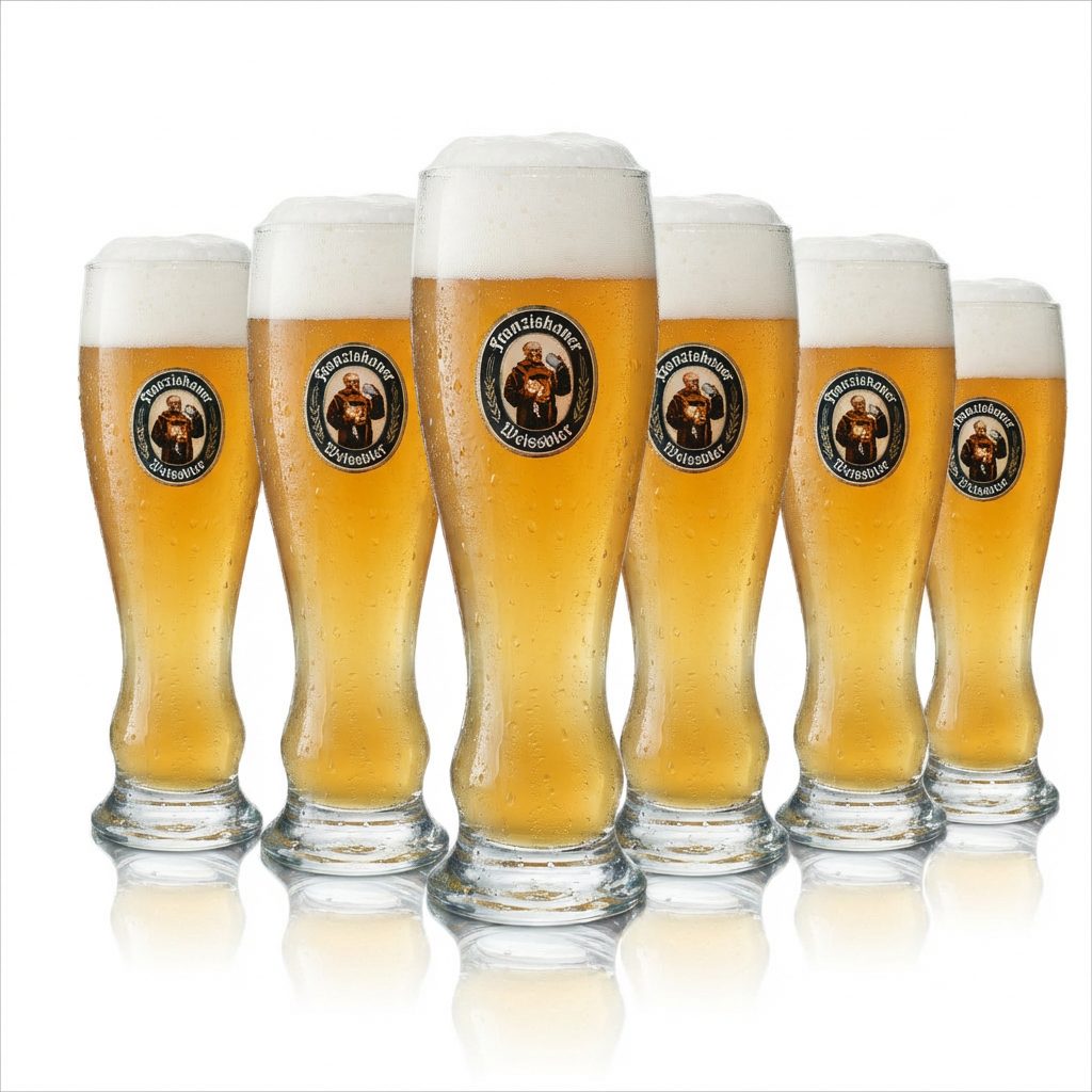 6 verres à bière Franziskaner Weißbier 0,3 l Hefe Kristall Weizen calibrés pour la restauration