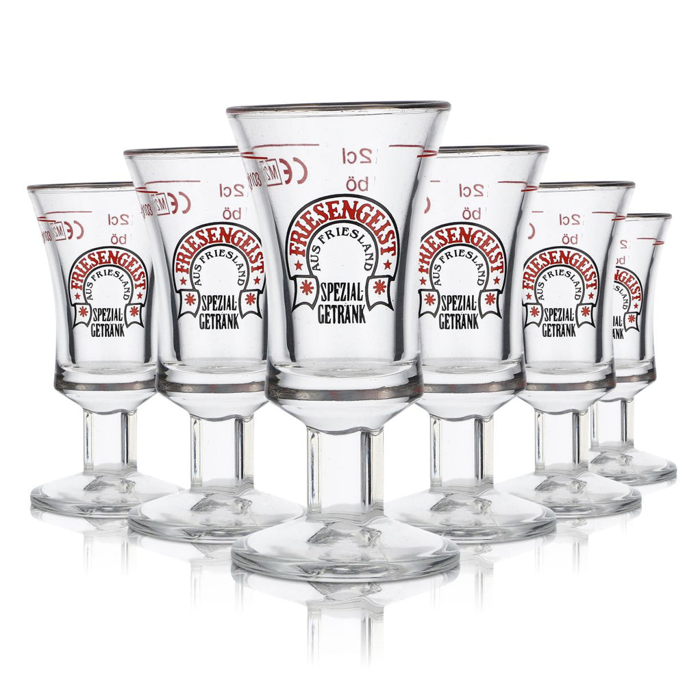 6x Verre à schnaps Friesengeist Verre à schnaps court Verre à schnaps Friesen, Stamper 2 cl