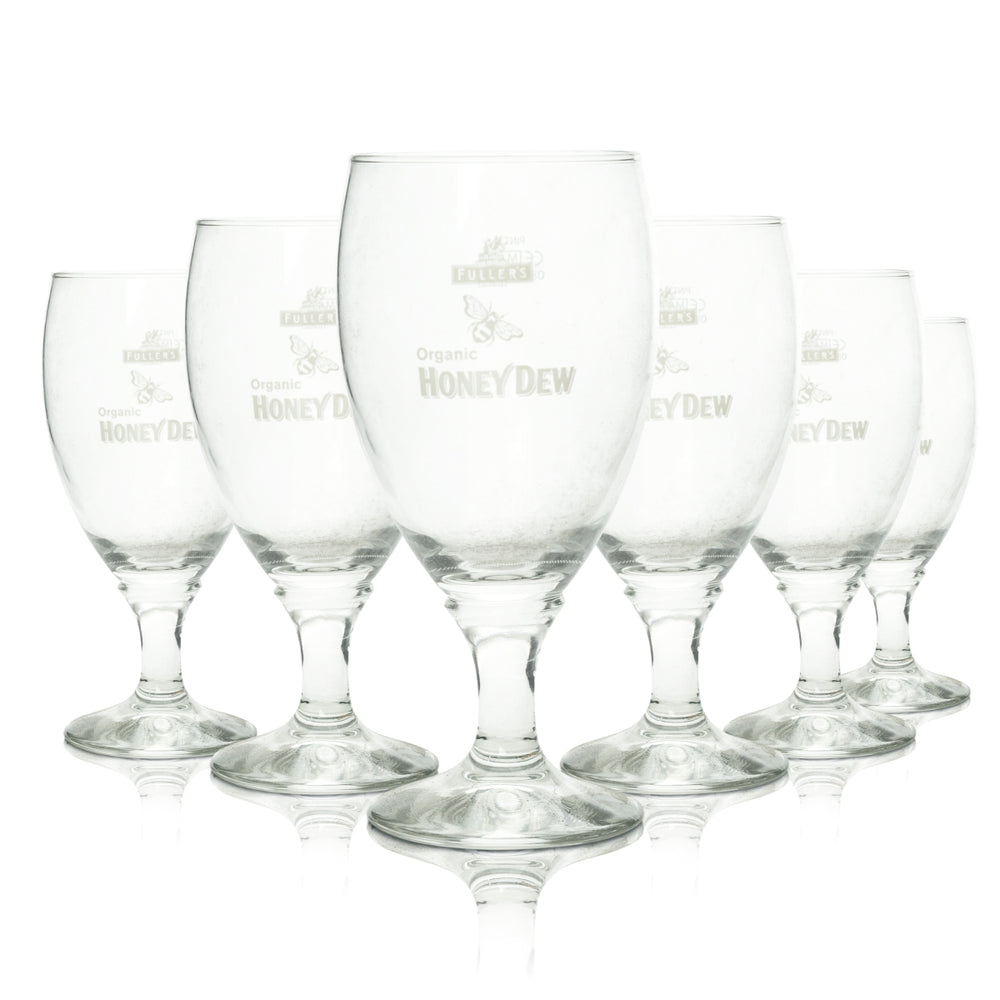 6 verres à bière Fuller's 0,5 l, forme gobelet, Organic Honey Dew Golden Ale Beer Gläser One