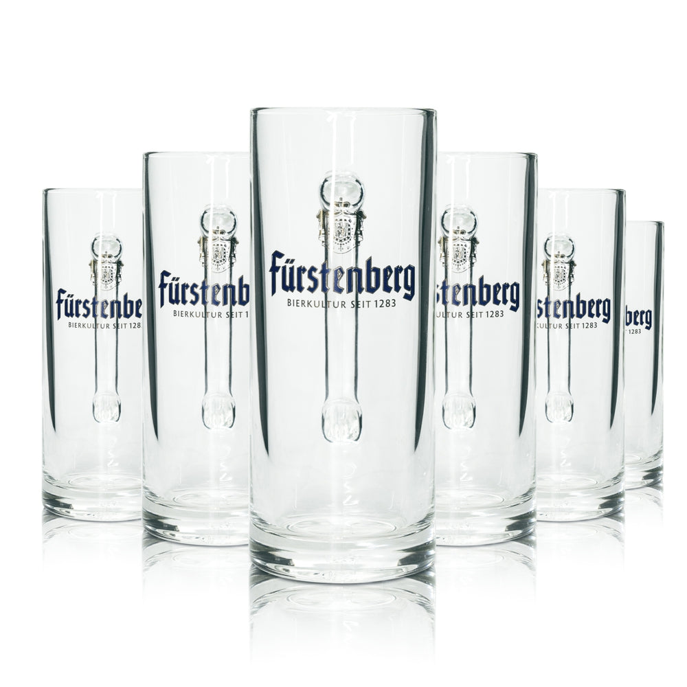 6 verres à bière Fürstenberg 0,3 l, chopes Seidel Rastal, verres à anse, brasserie Beer Bar