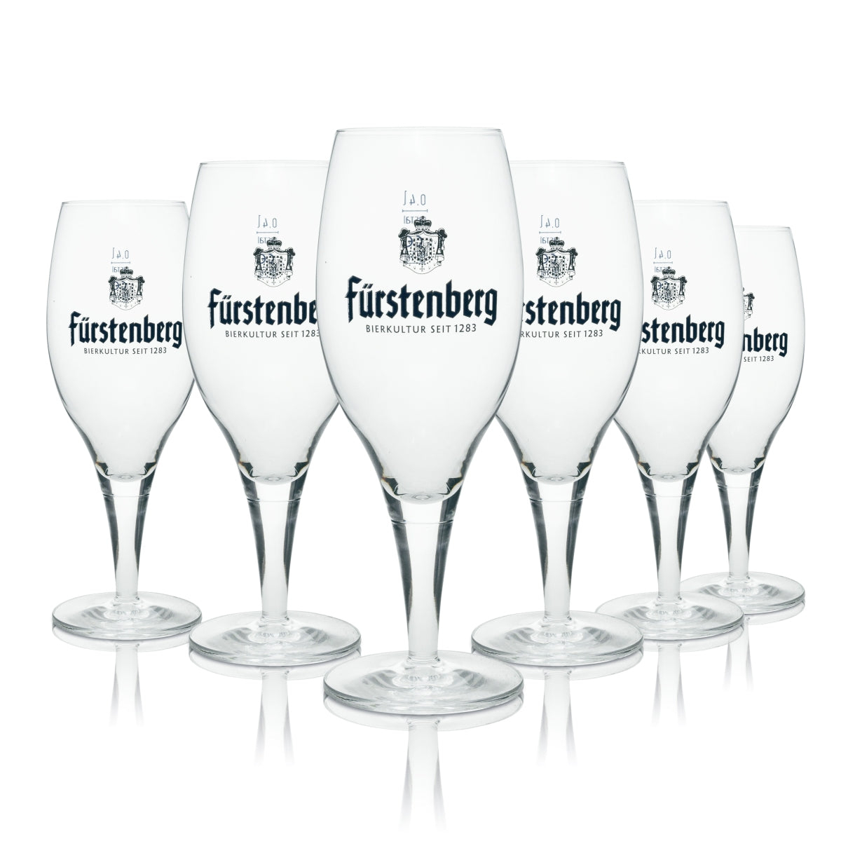 6 verres à bière Fürstenberg 0,4 l, forme coupe, Rastal