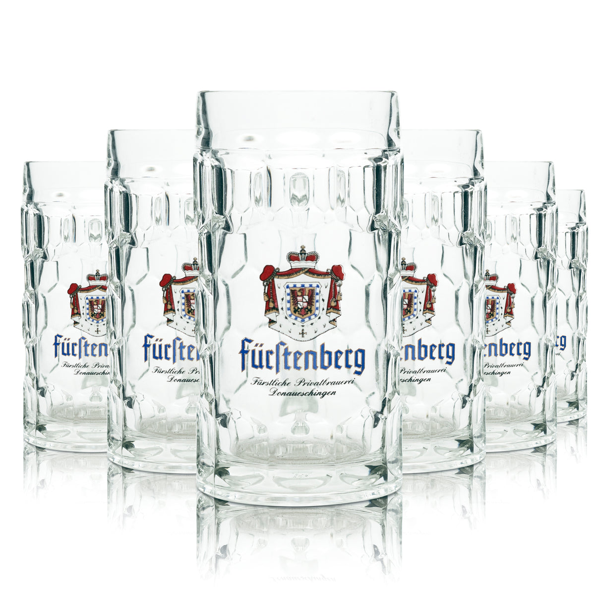 6 verres à bière Fürstenberg 0,5 l, chope couronnée, verres Rastal, chopes à anse, bière – Vue 4