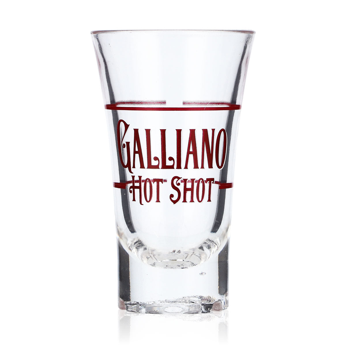 6 verres à shot en acrylique pour liqueur Galiano, modèle court, couleur rouge – Vue 2
