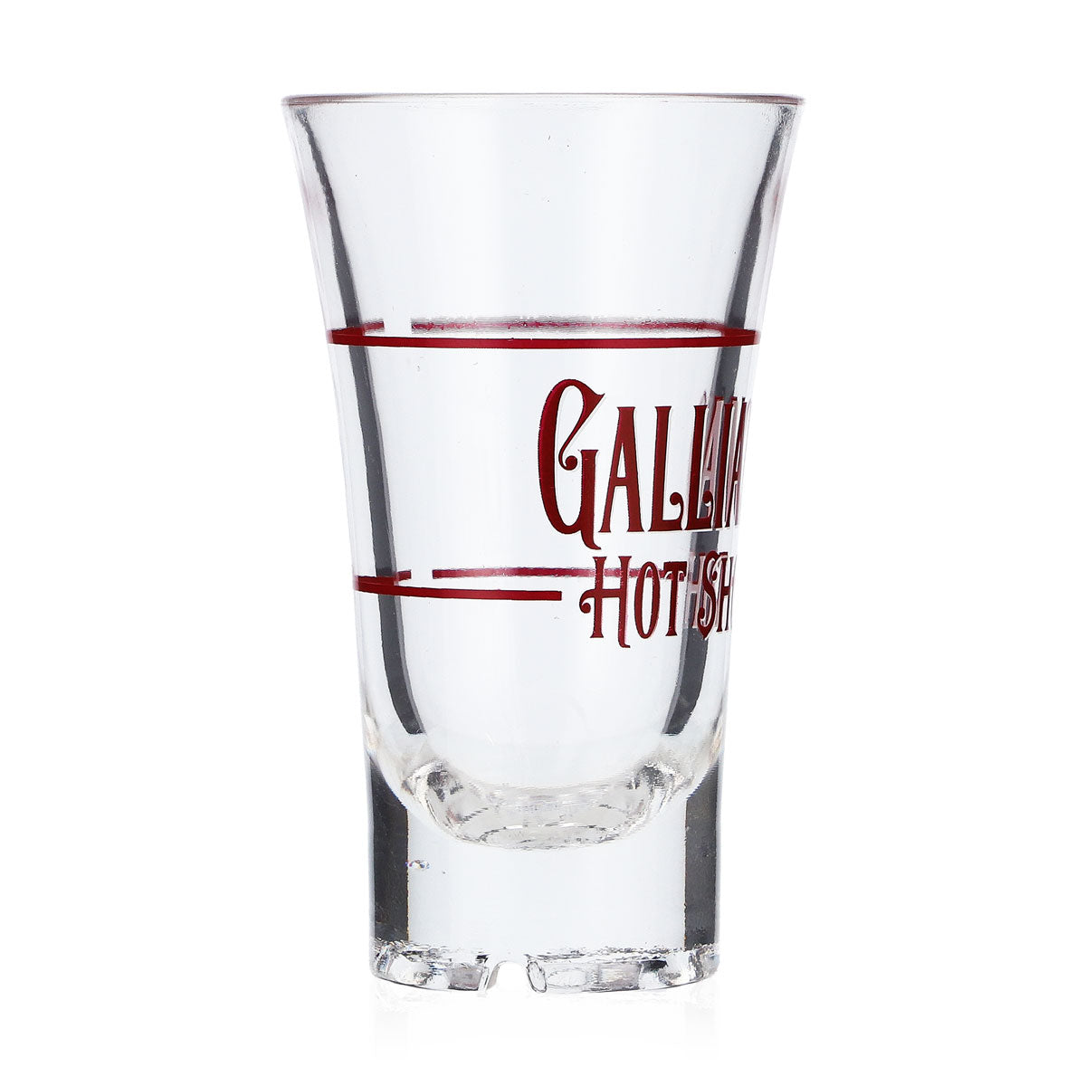 6 verres à shot en acrylique pour liqueur Galiano, modèle court, couleur rouge – Vue 3