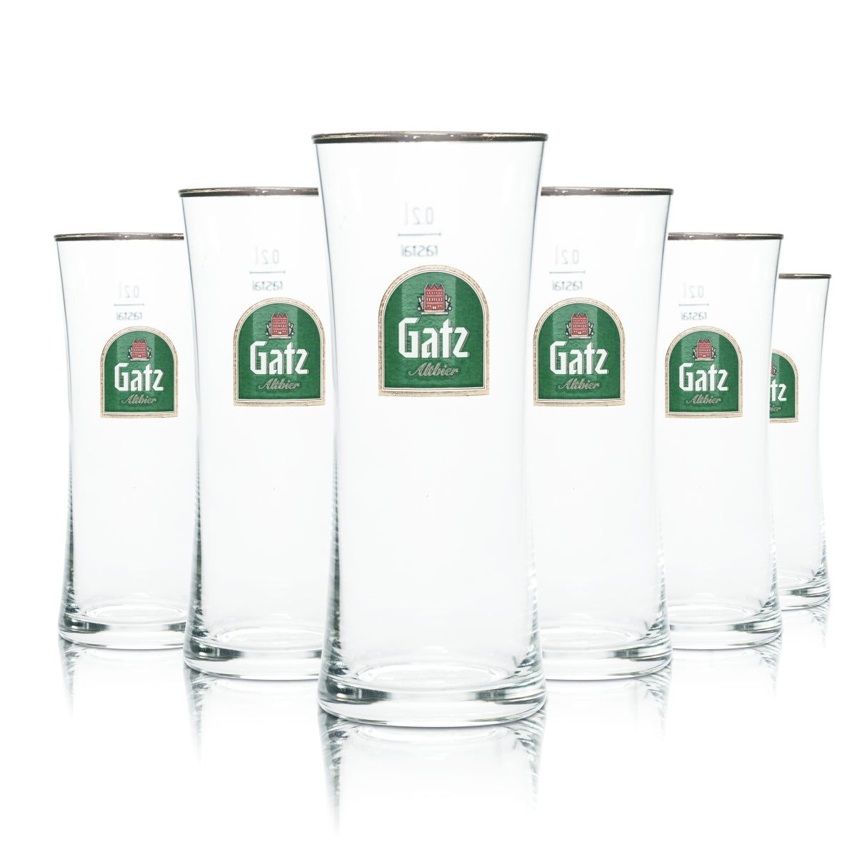 6x Gatz verre 0,2 l verre à bière à anse bord doré bière brune brasserie gastronomie