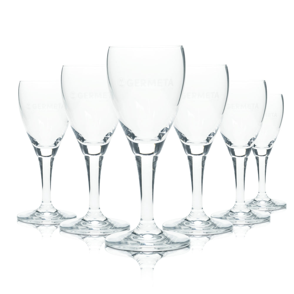 6 verres à eau Germeta 0,15 l, forme tulipe, flûte Arcadia, verres Mineral Quelle