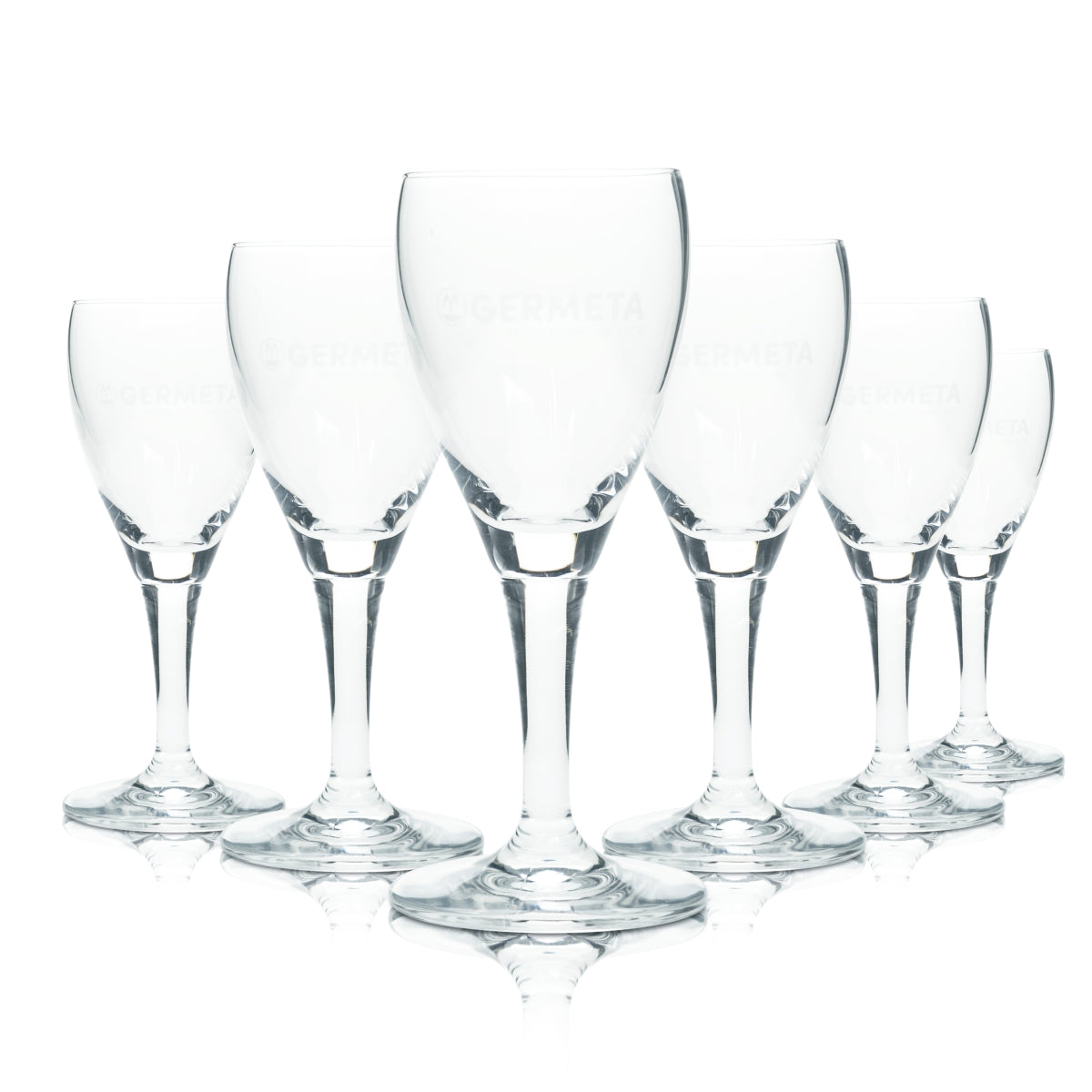 6 verres à eau Germeta 0,15 l, forme tulipe, flûte Arcadia, verres Mineral Quelle