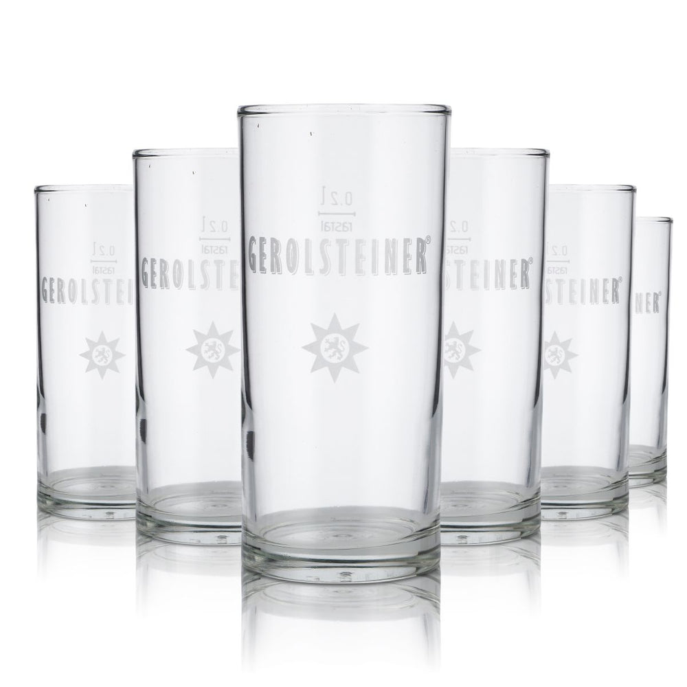 6x Gerolsteiner Verre 0,2l Eau minérale gazeuse Soda GobeletsGratuit Gastro