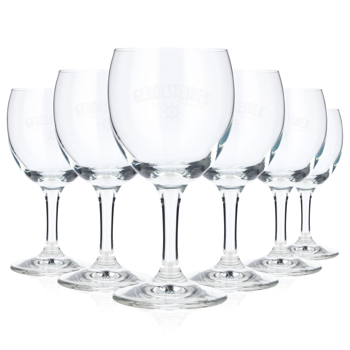 6 verres à eau Gerolsteiner, verres à pied 0,24 l, Ritzenhof